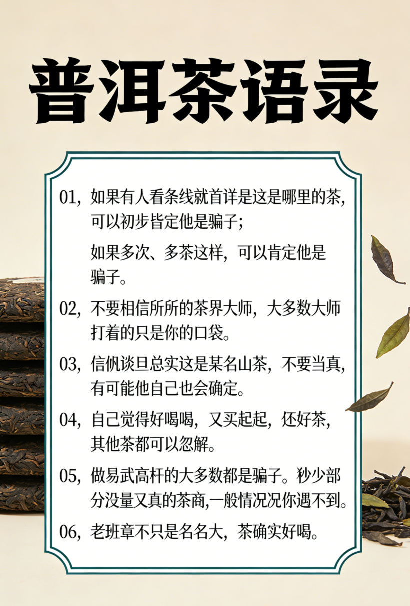 《纸上谈茶》之二十八：普洱茶语录